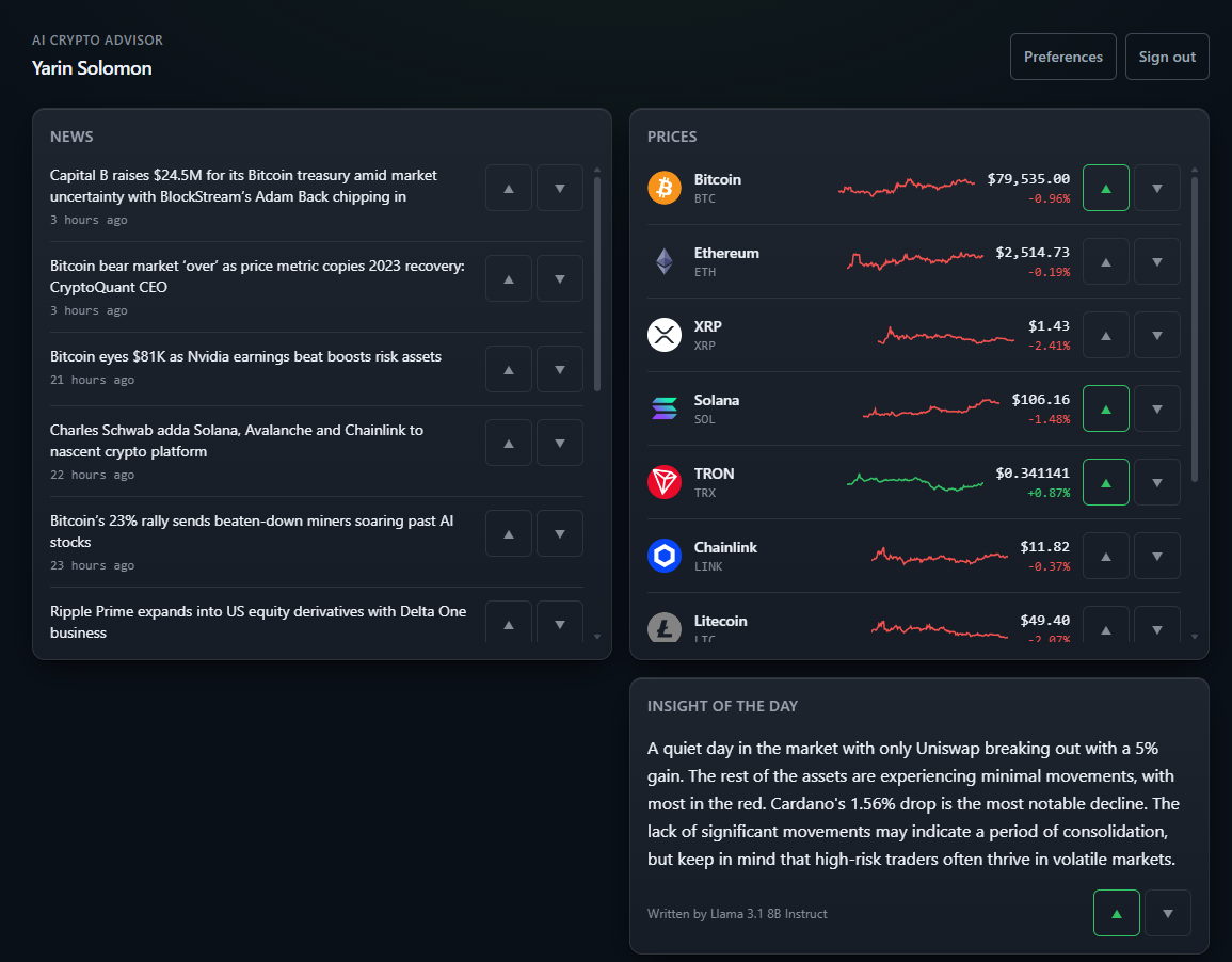 AI Crypto Advisor preview